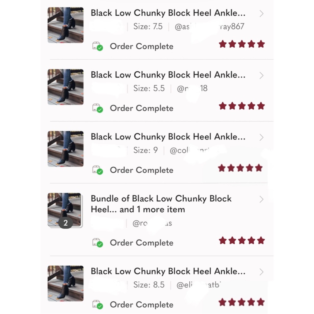 Black Low Chunky Block Heel Ankle Booties - Picture 10 of 11